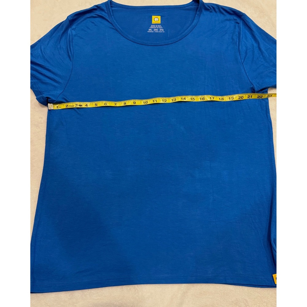 WonderWink Womens 2XL Blue Short Sleeve T-Shirt True-Plus Fit 2209 NEW - Picture 2 of 6